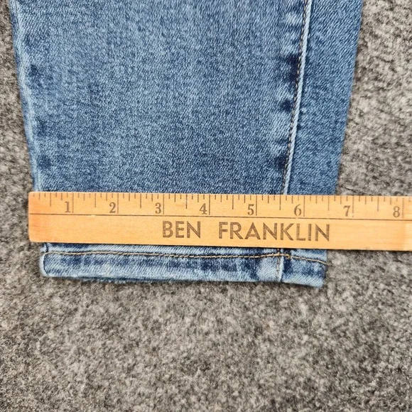 Judy Blue‎ Jeans Womens 9 29 Medium Wash Straight Plaid Patch Denim - Picture 8 of 9